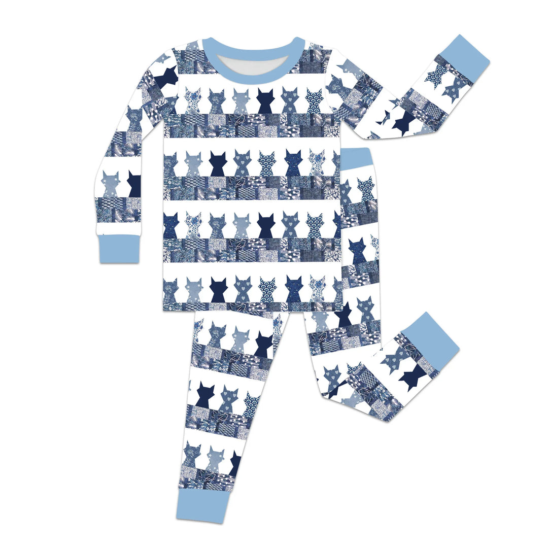 Zweiteiliges Langarm-Pyjama-Set mit Sommerfrüchten