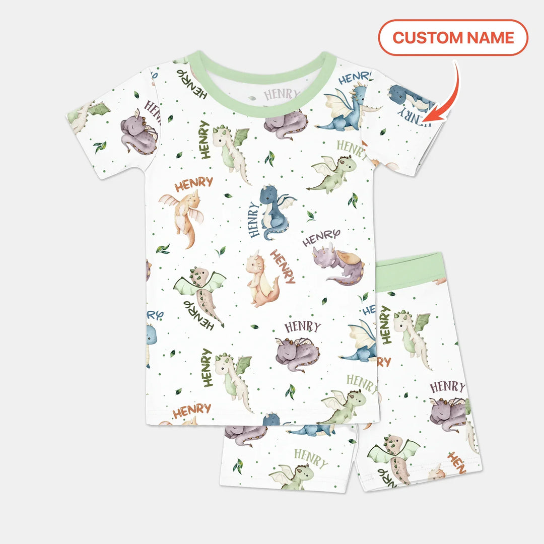 Zweiteiliges Pyjama-Set mit kurzen Ärmeln und Shorts im Sommer-Design