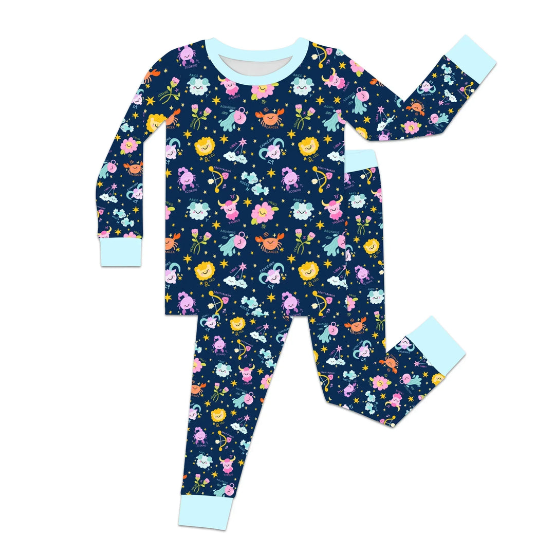 Zweiteiliges Langarm-Pyjama-Set mit Sommerfrüchten