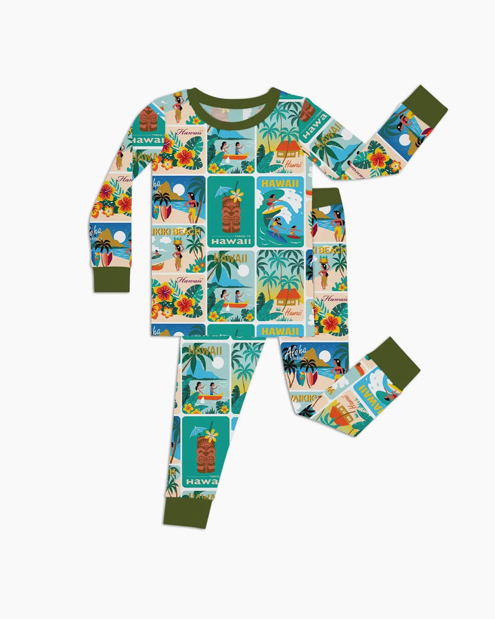 Zweiteiliges Langarm-Pyjama-Set mit Sommerfrüchten