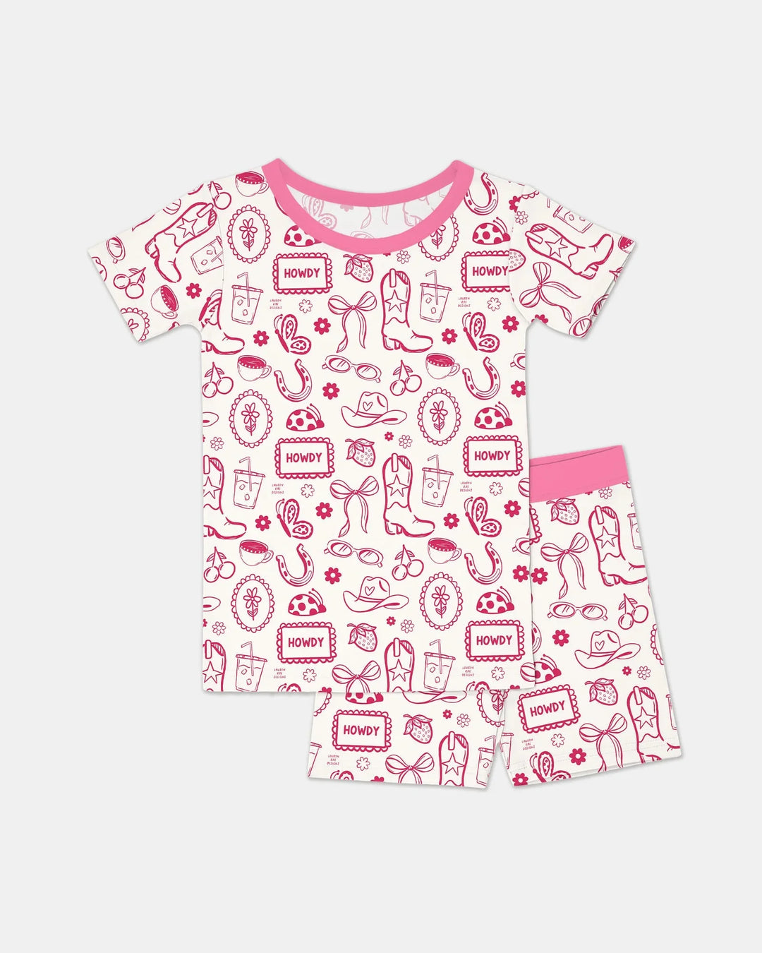 Template Zweiteiliges Pyjama-Set mit kurzen Ärmeln und Shorts