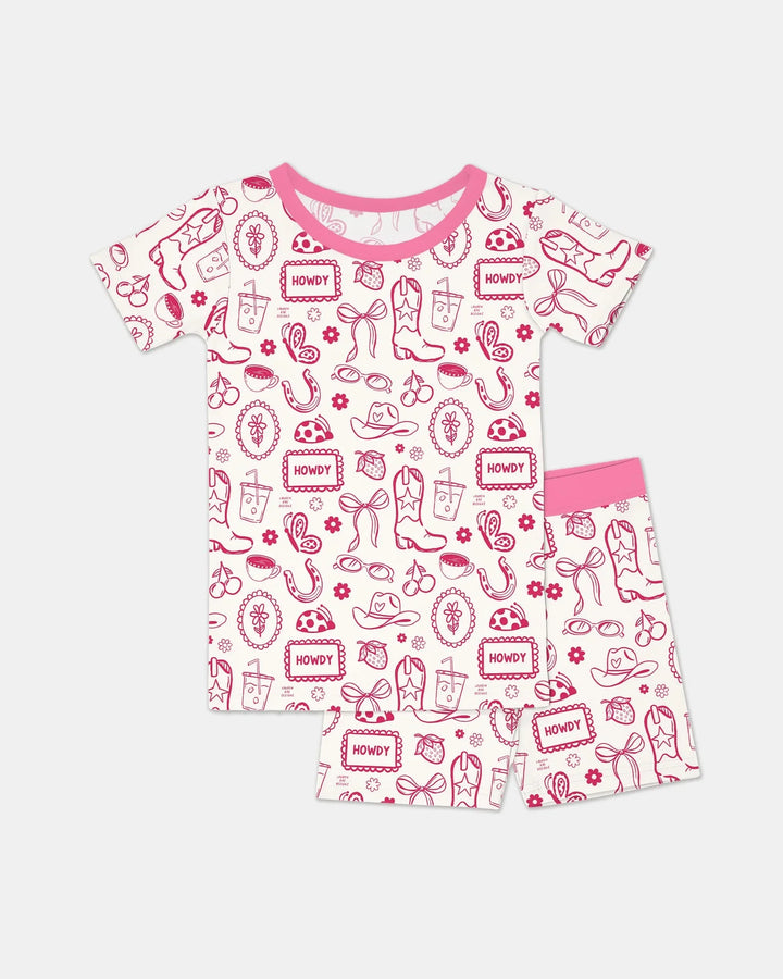 Template Zweiteiliges Pyjama-Set mit kurzen Ärmeln und Shorts
