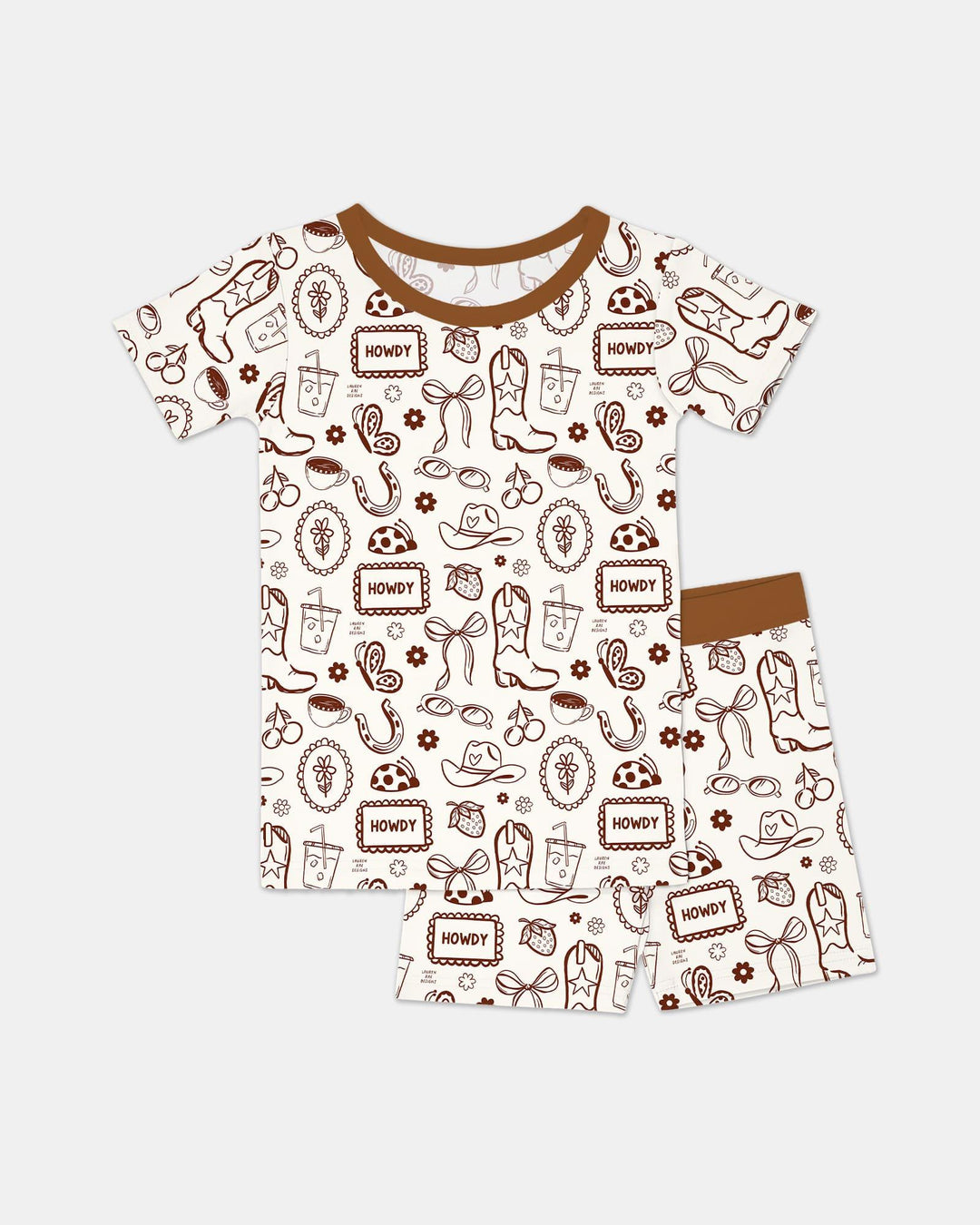 Template Zweiteiliges Pyjama-Set mit kurzen Ärmeln und Shorts