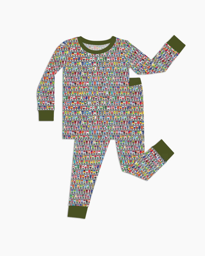 Zweiteiliges Langarm-Pyjama-Set mit Sommerfrüchten