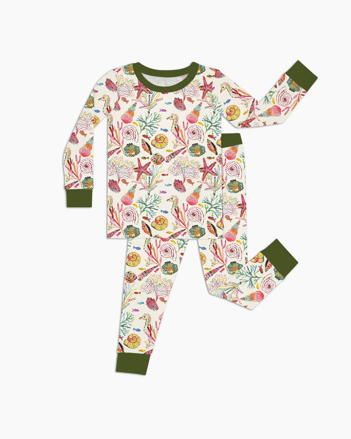 Tropical Reef Whimsy  Bamboo Two Piece Long Sleeve Pajama Set