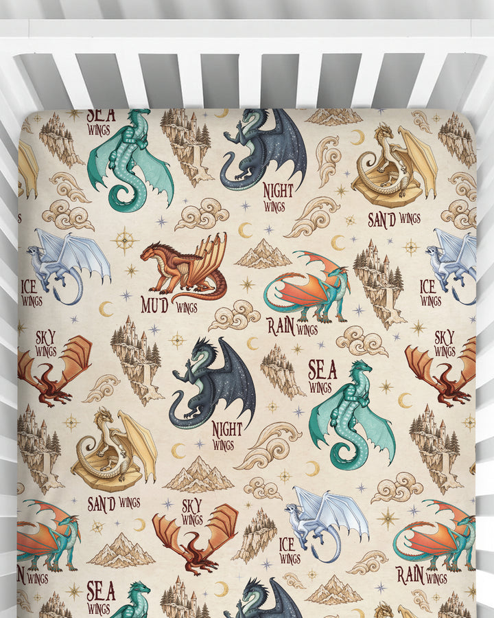 Elemental Dragons Bamboo Fitted Crib Sheet