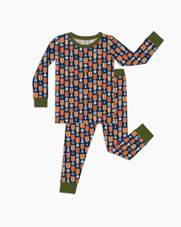 Zweiteiliges Langarm-Pyjama-Set mit Sommerfrüchten