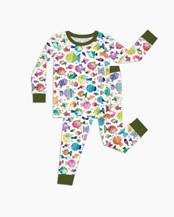 Zweiteiliges Langarm-Pyjama-Set mit Sommerfrüchten