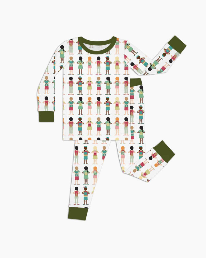 Zweiteiliges Langarm-Pyjama-Set mit Sommerfrüchten