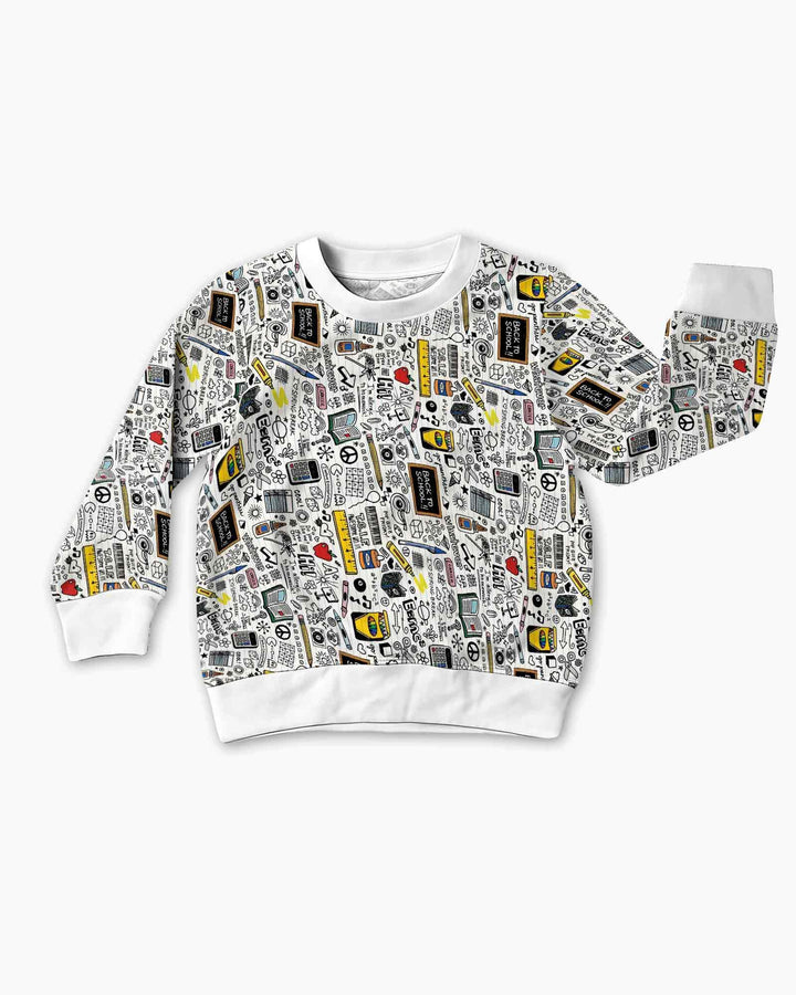 School Days Doodles Bamboo Crewneck Sweatshirt