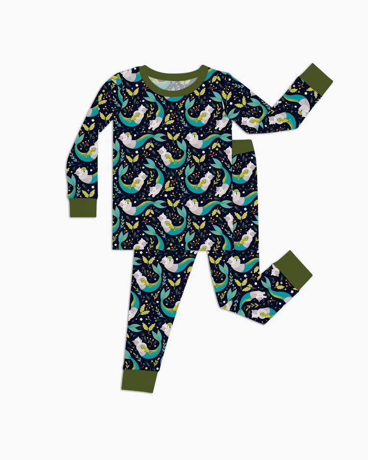 Zweiteiliges Langarm-Pyjama-Set mit Sommerfrüchten