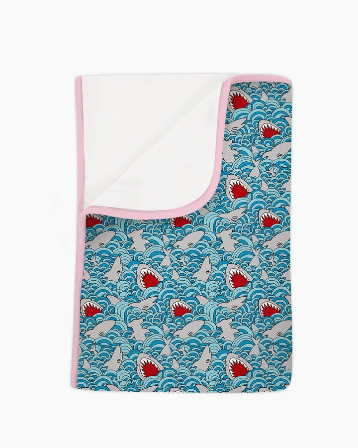 Shark Wave Rush Bamboo Blanket