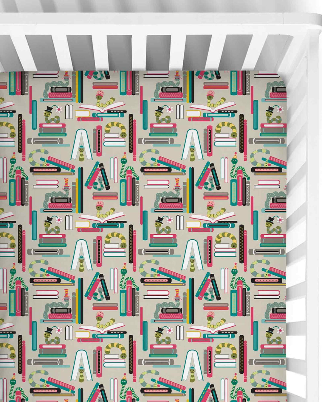 Bookworm Adventures Bamboo Fitted Crib Sheet