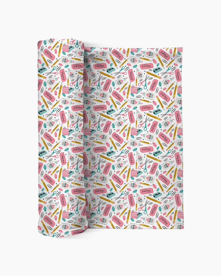 Pink Power School Supplies swaddle blanket
