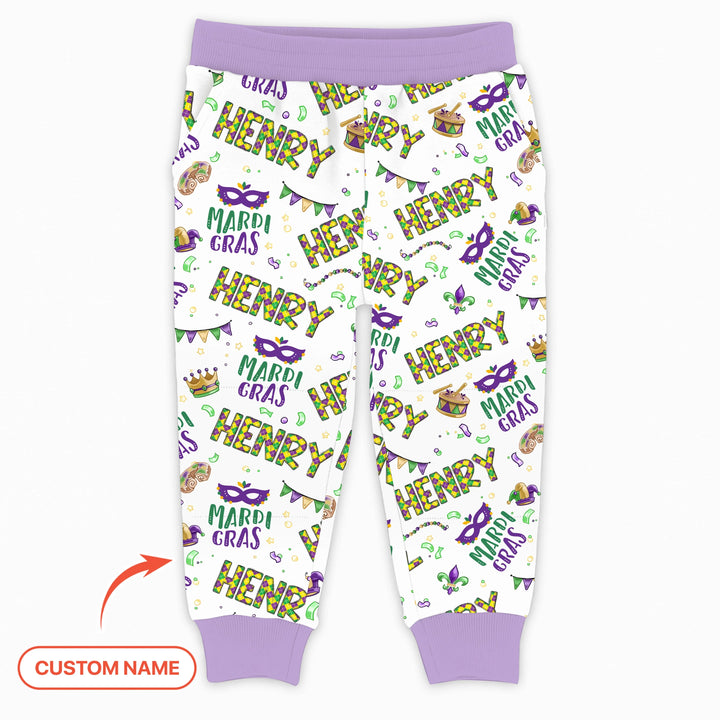 Custom Name Make your own Mardi Gras Bamboo Jogger