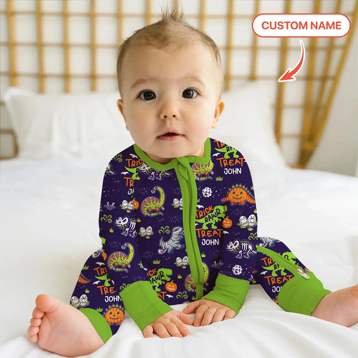 Trick Rawr Treat Custom Name Convertible Zippy , Trick Rawr Treat Custom Name Convertible Zippy - 0-3M