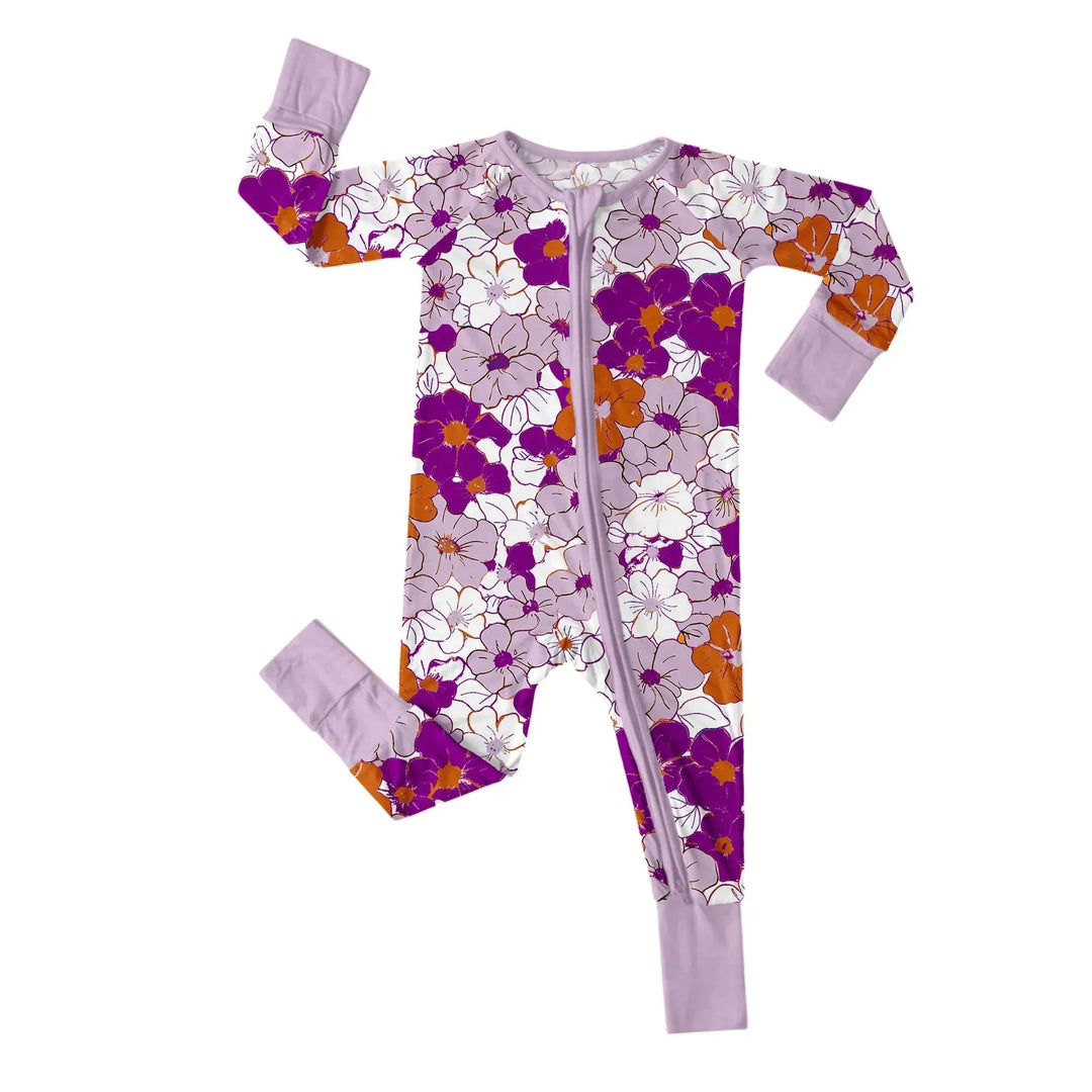 Tropical Floral Convertible Zippered Romper , Tropical Floral Convertible Zippered Romper - Newborn