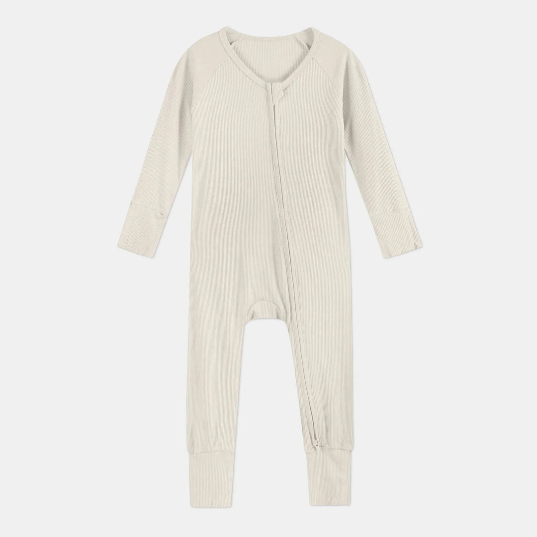 Vanilla Cream Ribbed Convertible Zippy , Vanilla Cream Ribbed Convertible Zippy - 0-3M