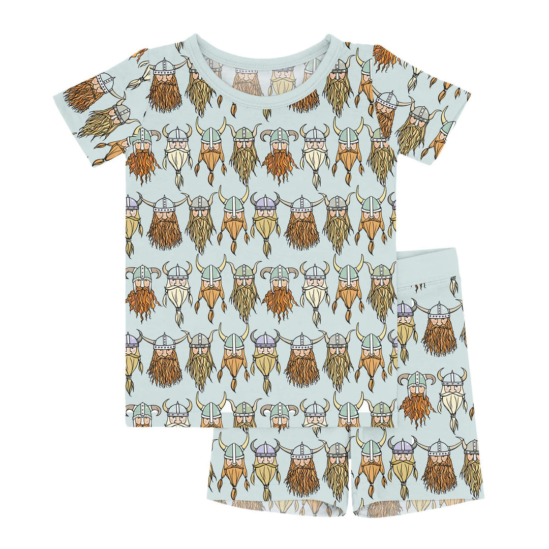 Viking Two-Piece Short Sleeve Shorts Pajama Set , Viking Two-Piece Short Sleeve Shorts Pajama Set - 12-18M