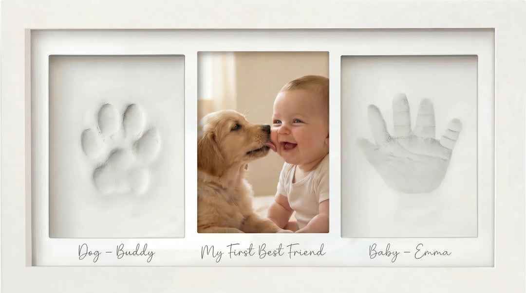 Baby Hand- & Fußabdruck Erinnerungsrahmen Duo