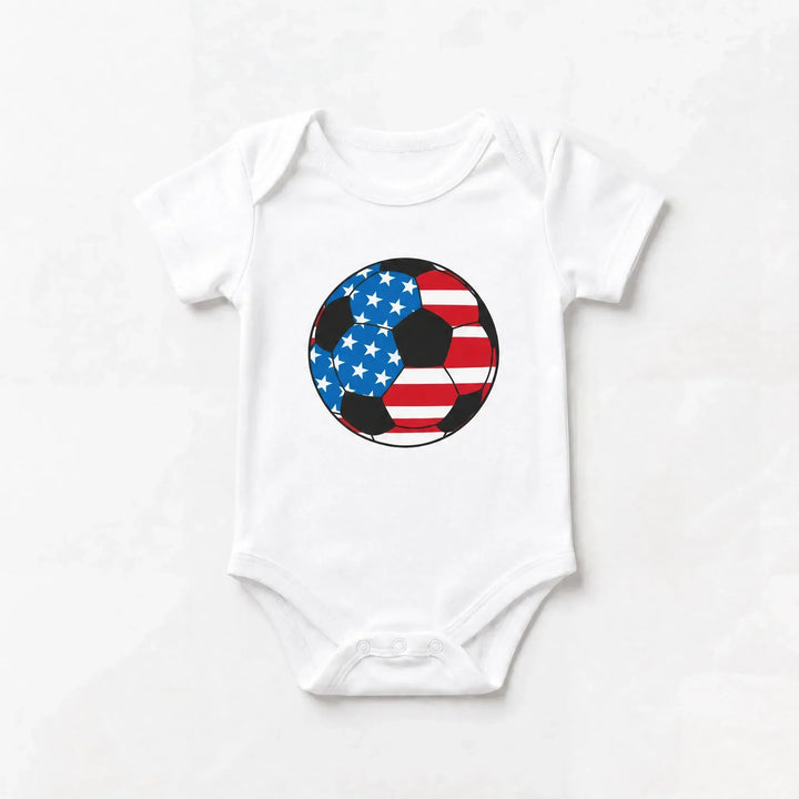 Patriotic Soccer Ball Bamboo Bodysuit