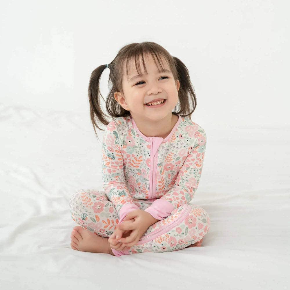 Willow's Whimsy Floral Convertible Zippered Romper , Willow's Whimsy Floral Convertible Zippered Romper - Newborn