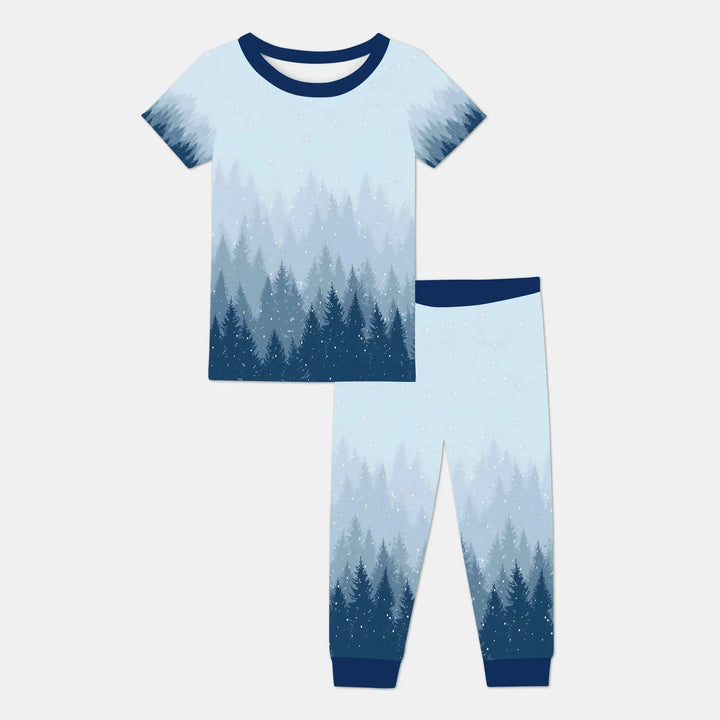 Winter Forest Two Piece Short Sleeve Pajama Set , Winter Forest Two Piece Short Sleeve Pajama Set - 12-18M