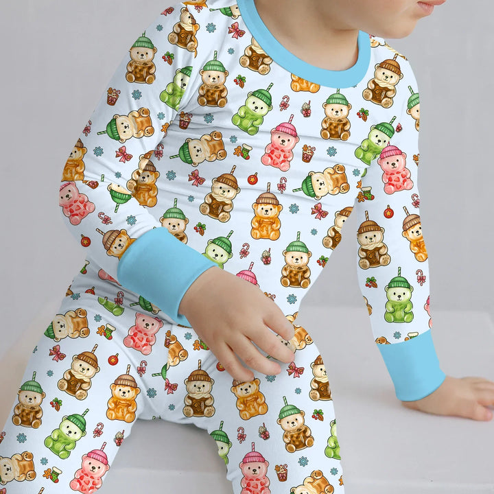Zweiteiliges Langarm-Pyjama-Set mit Sommerfrüchten