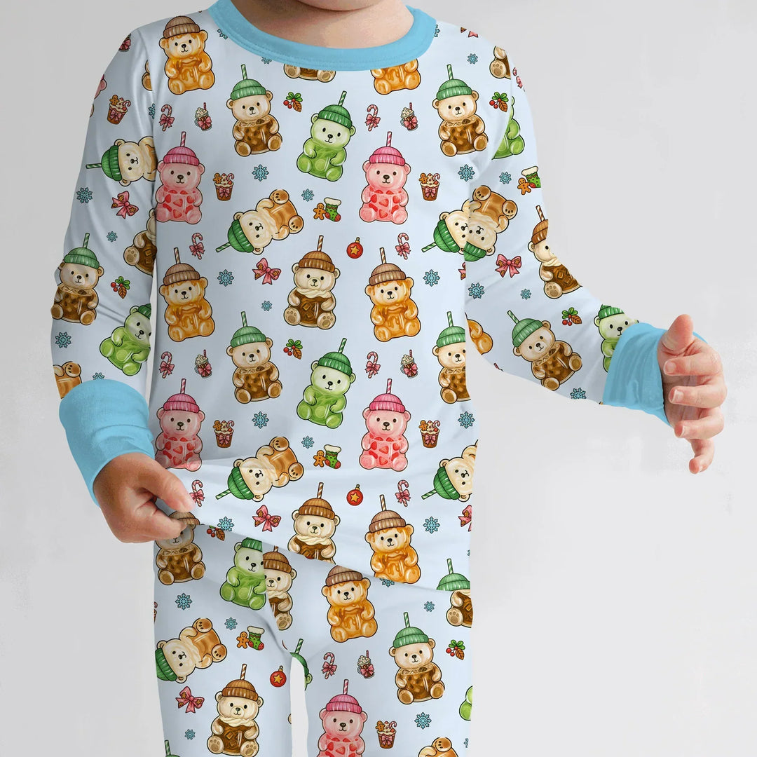 Zweiteiliges Langarm-Pyjama-Set mit Sommerfrüchten