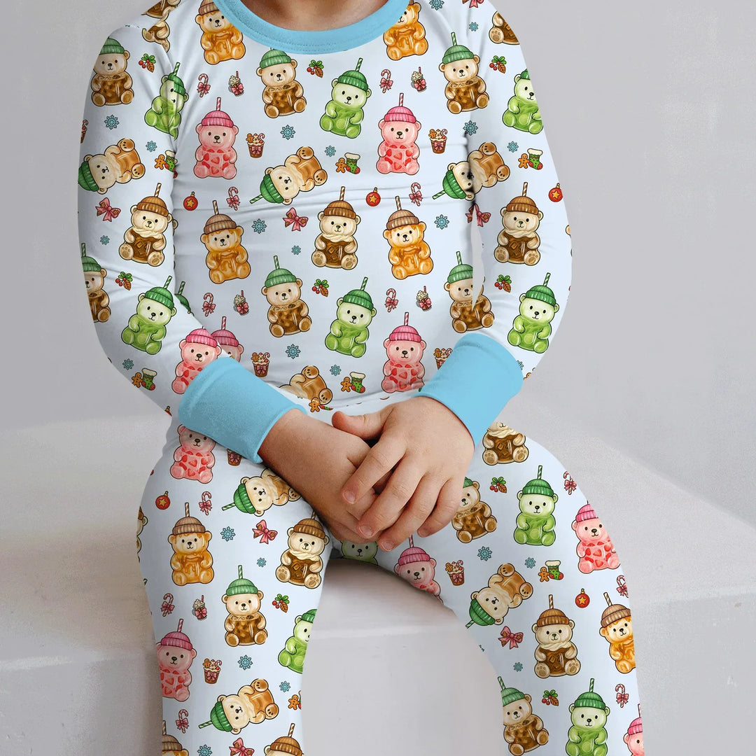 Zweiteiliges Langarm-Pyjama-Set mit Sommerfrüchten