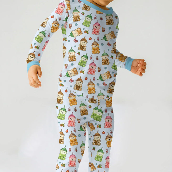 Zweiteiliges Langarm-Pyjama-Set mit Sommerfrüchten