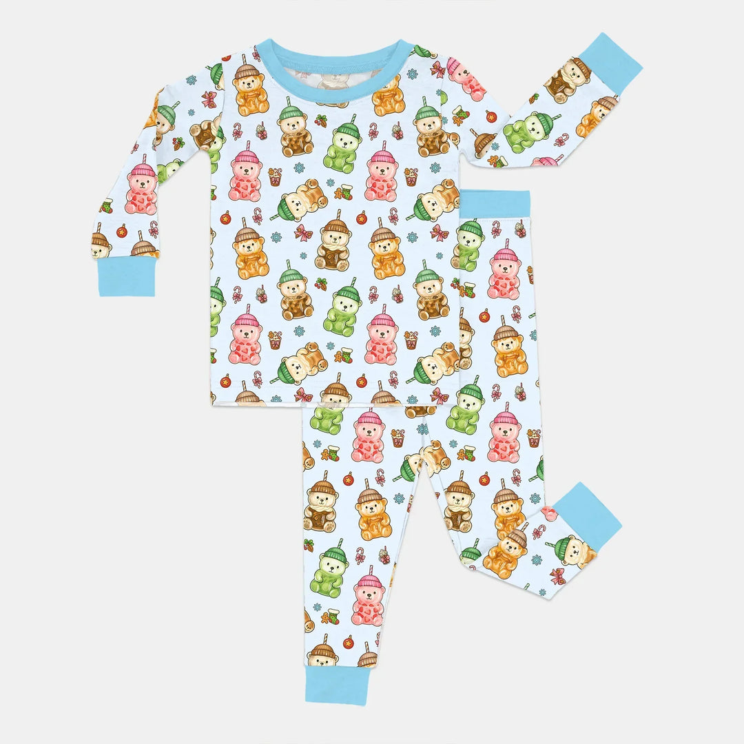 Zweiteiliges Langarm-Pyjama-Set mit Sommerfrüchten