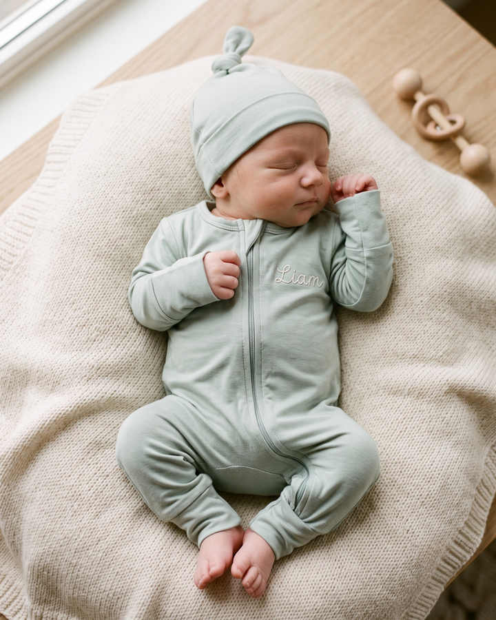 Gerippte Babykleidung mit individuellem Foto - Weich &amp; Skizzenhaft