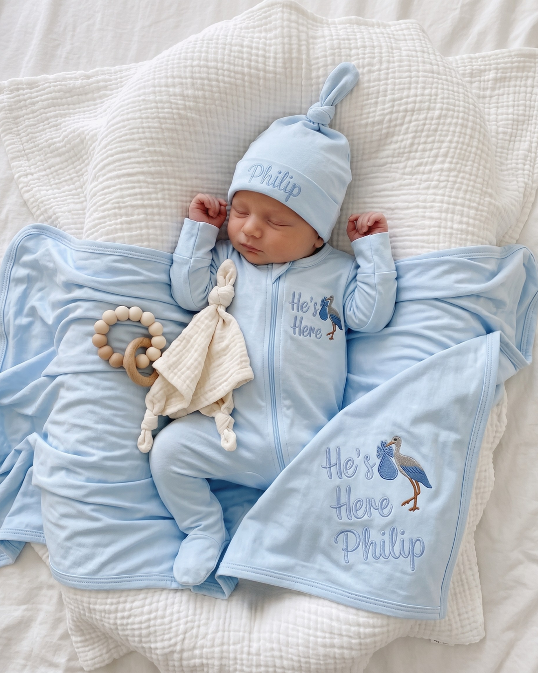 Gerippte Babykleidung mit individuellem Foto - Weich &amp; Skizzenhaft