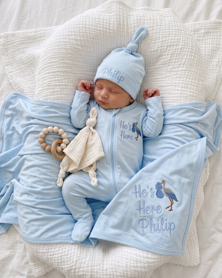 Gerippte Babykleidung mit individuellem Foto - Weich &amp; Skizzenhaft