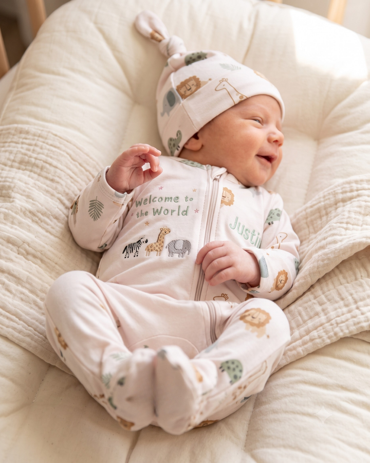 Gerippte Babykleidung mit individuellem Foto - Weich &amp; Skizzenhaft