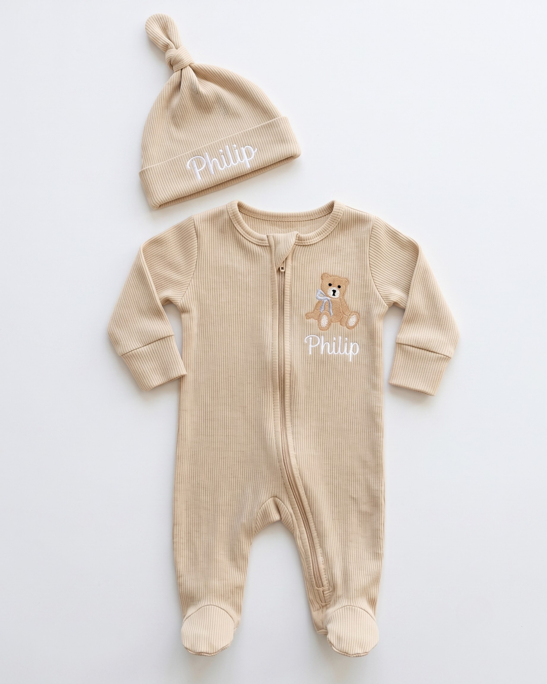 Gerippte Babykleidung mit individuellem Foto - Weich &amp; Skizzenhaft