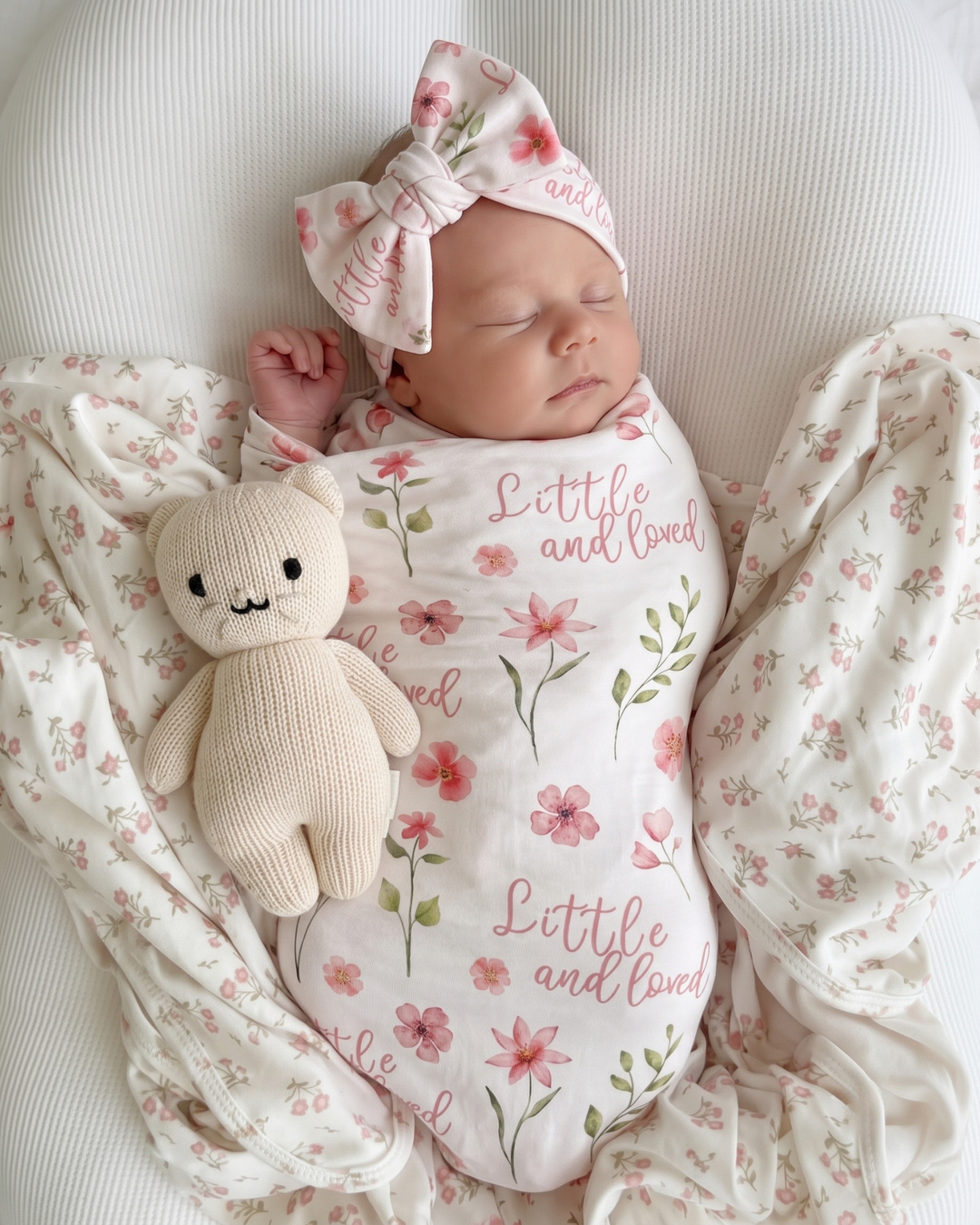 Little & Loved Florals Bamboo Swaddle Blanket
