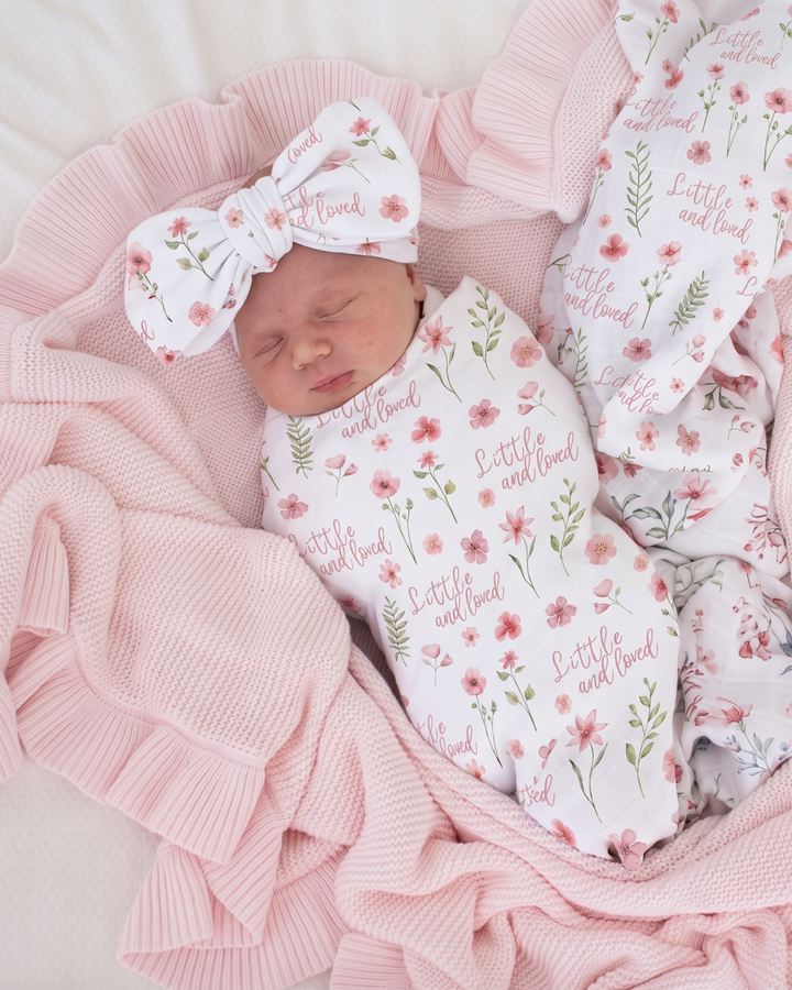 Little & Loved Florals Bamboo Swaddle Blanket