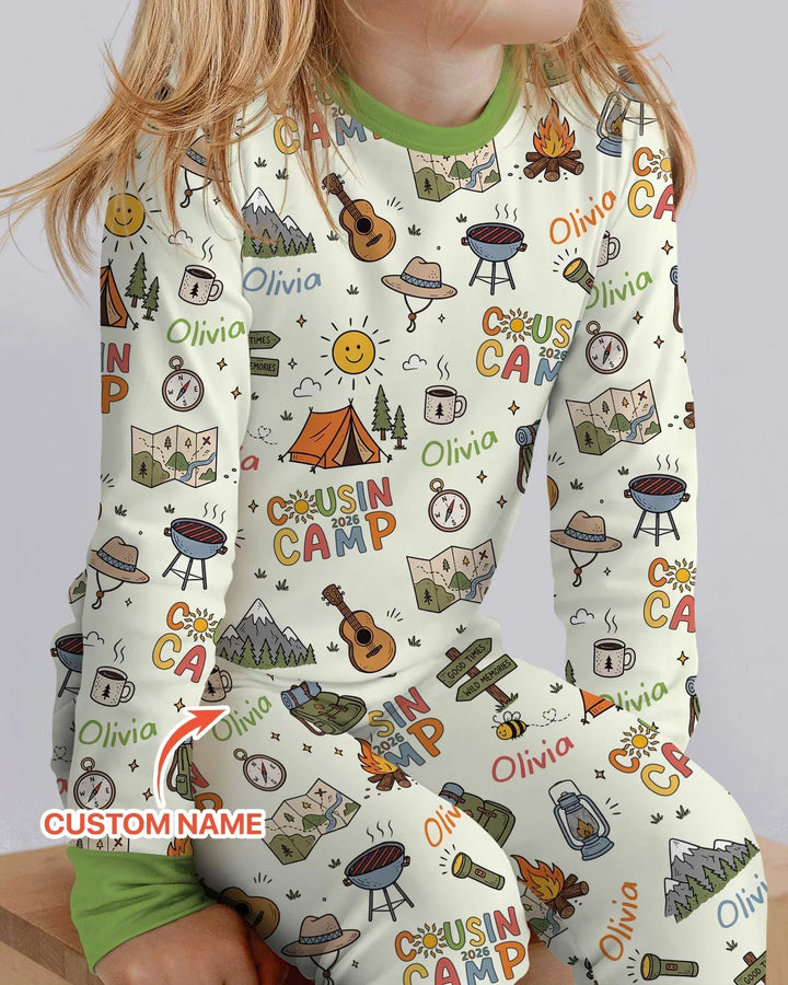 Zweiteiliges Langarm-Pyjama-Set mit Sommerfrüchten