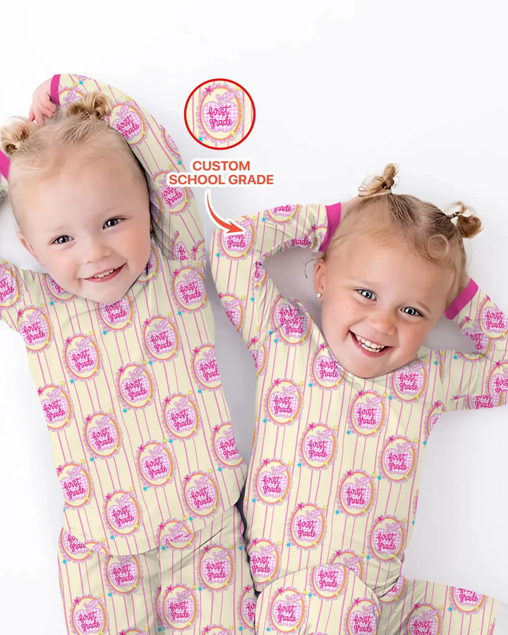 Zweiteiliges Langarm-Pyjama-Set mit Sommerfrüchten