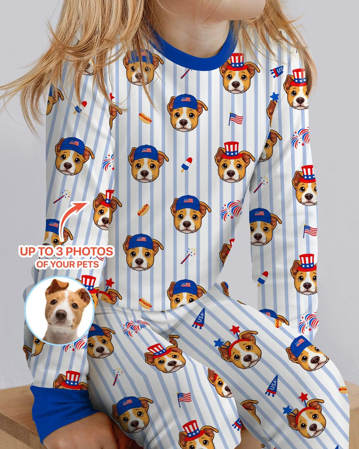 Zweiteiliges Langarm-Pyjama-Set mit Sommerfrüchten