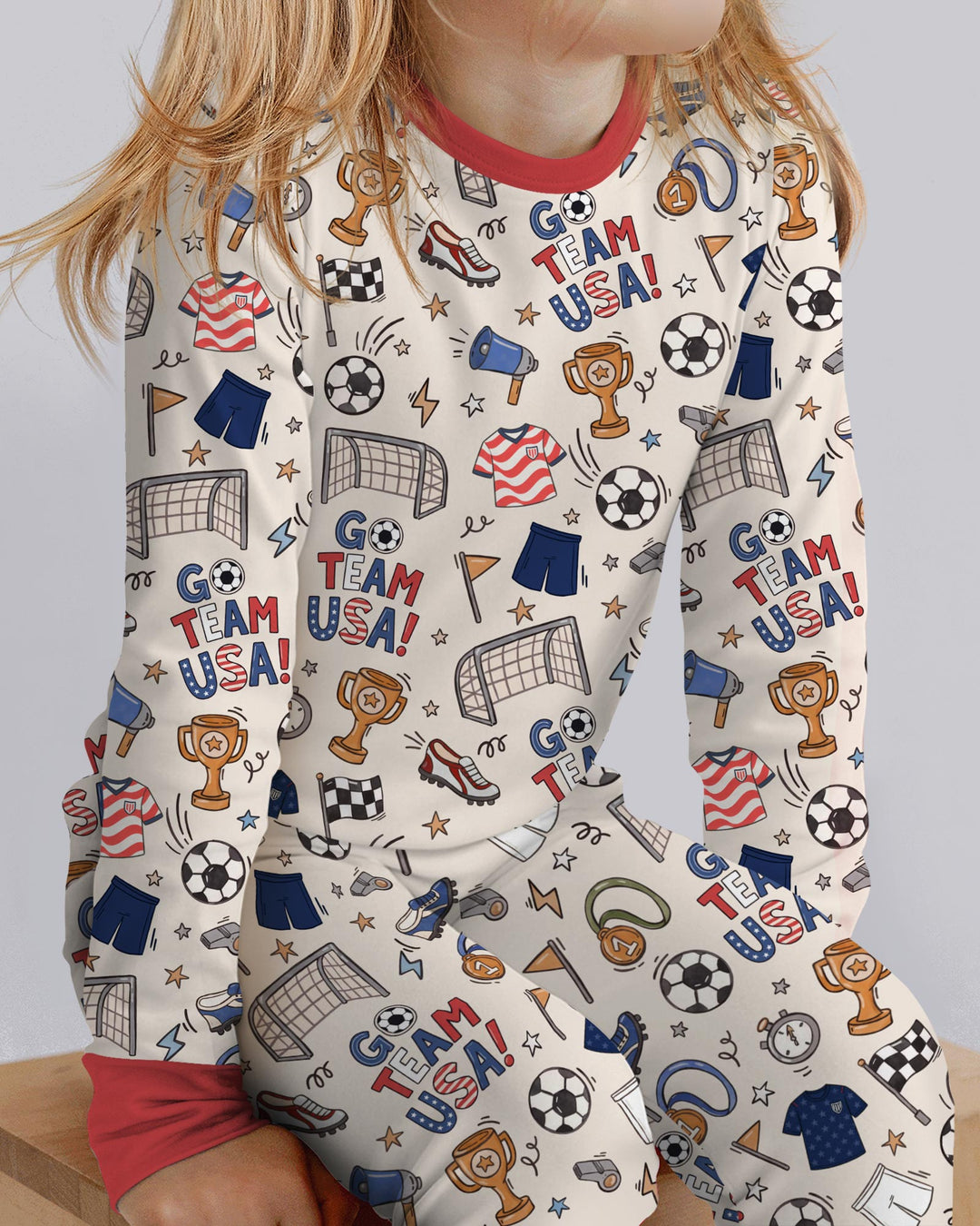 Zweiteiliges Langarm-Pyjama-Set mit Sommerfrüchten