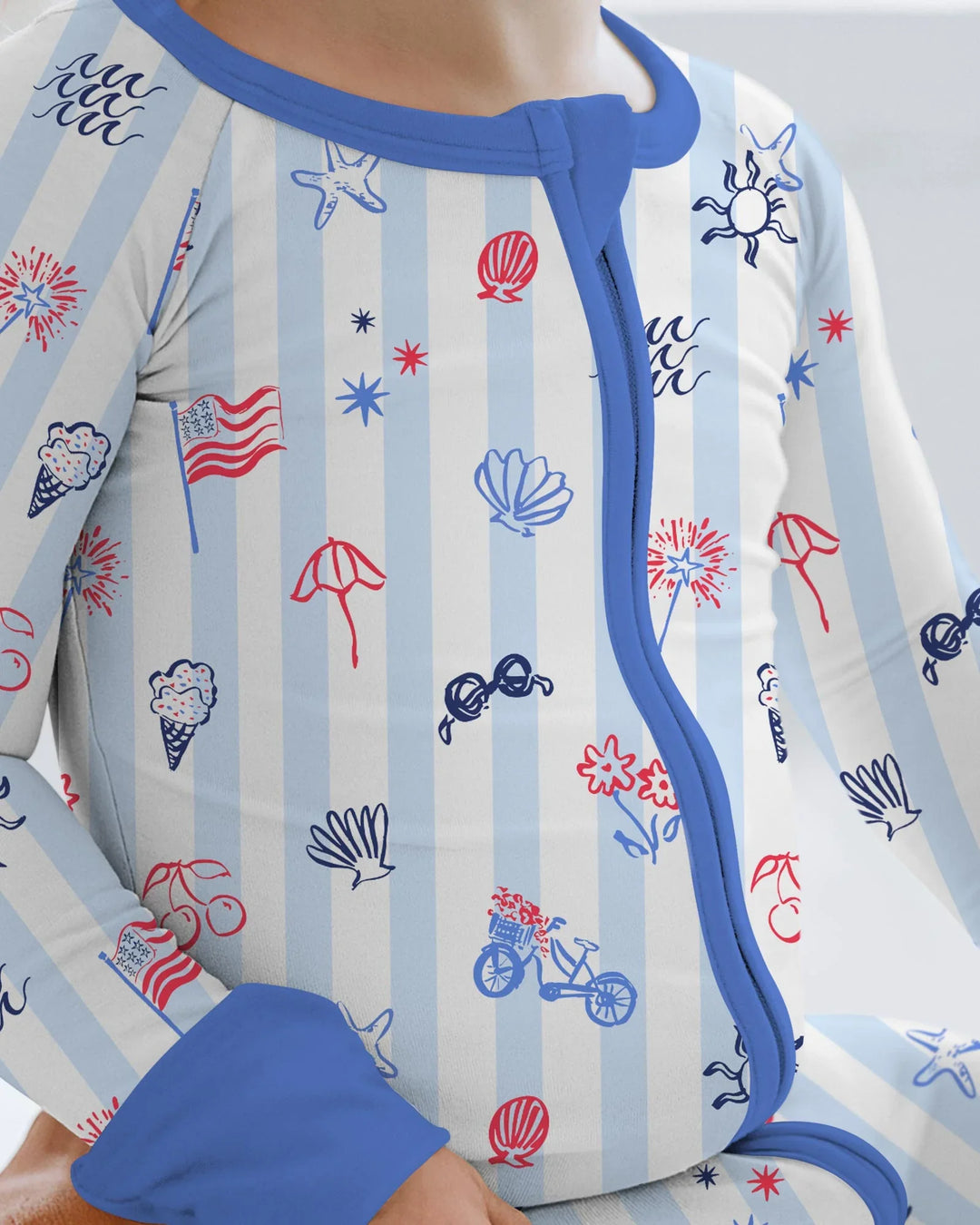 Red, White & Beachy Family Matching Bamboo Convertible Zippy