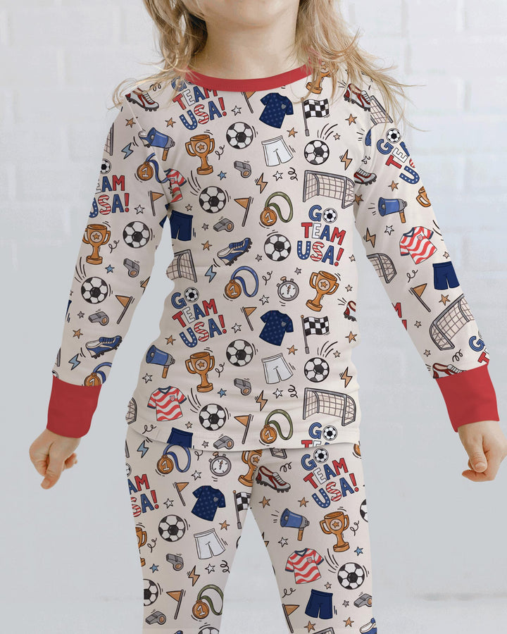 Zweiteiliges Langarm-Pyjama-Set mit Sommerfrüchten