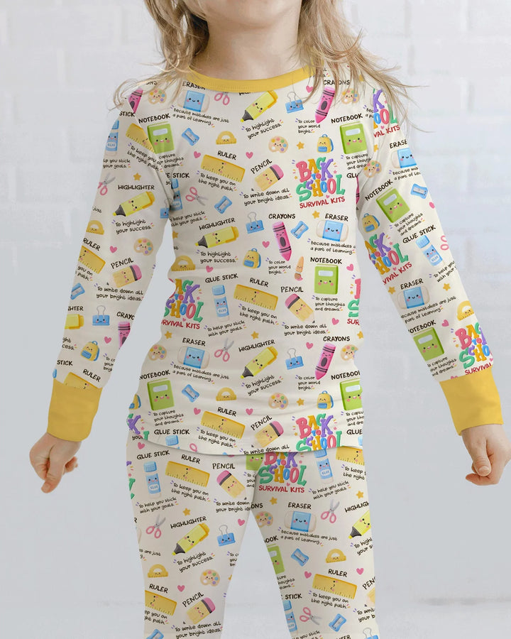 Zweiteiliges Langarm-Pyjama-Set mit Sommerfrüchten
