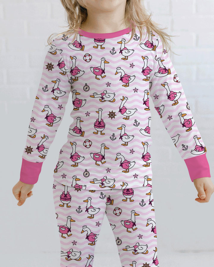 Zweiteiliges Langarm-Pyjama-Set mit Sommerfrüchten