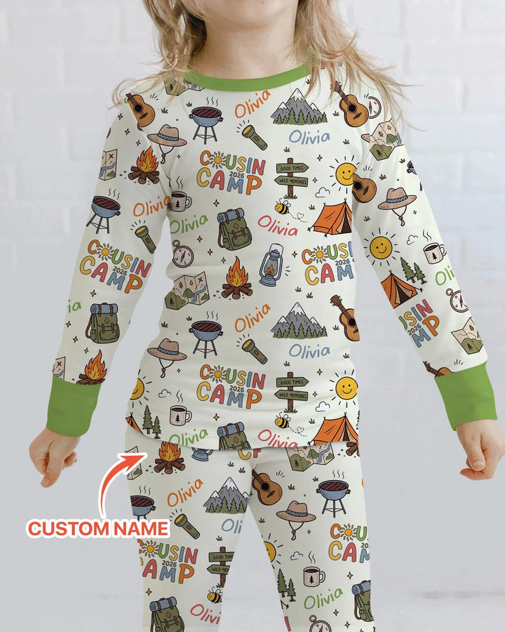 Zweiteiliges Langarm-Pyjama-Set mit Sommerfrüchten