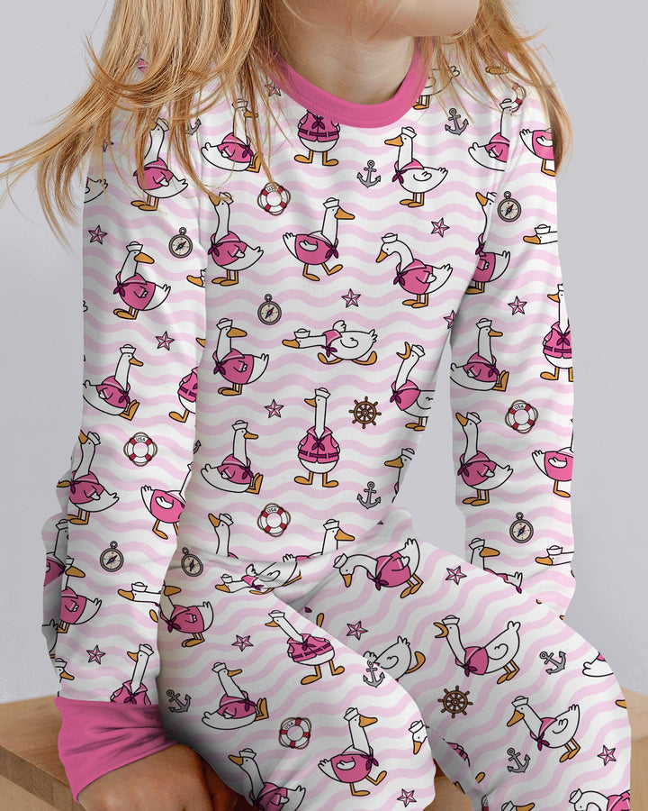 Zweiteiliges Langarm-Pyjama-Set mit Sommerfrüchten