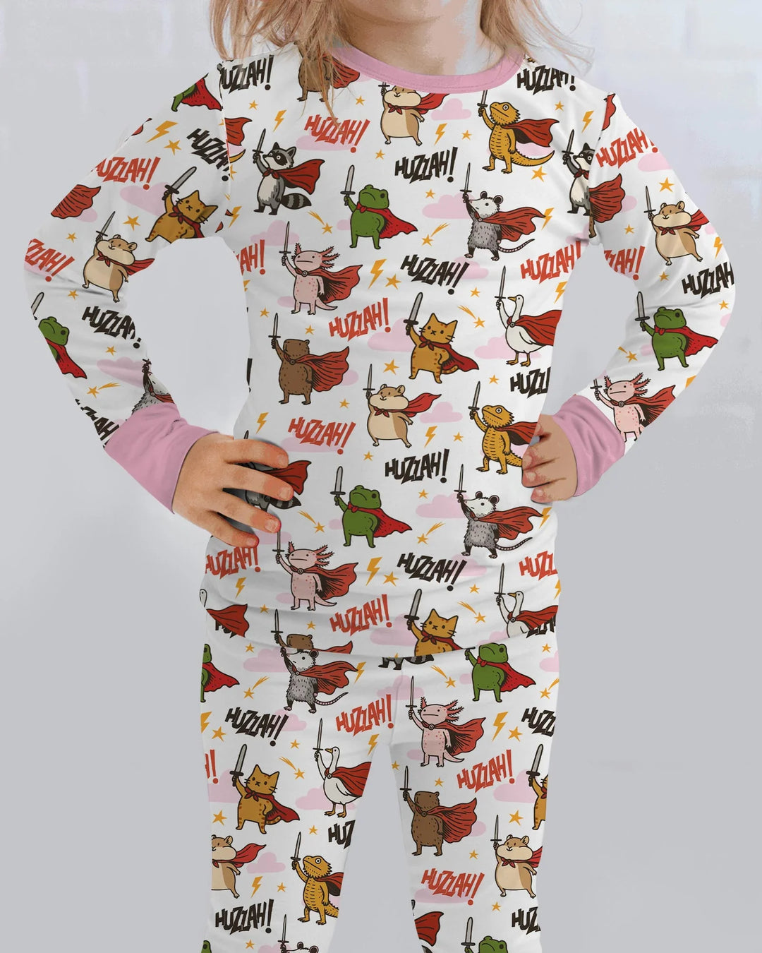 Zweiteiliges Langarm-Pyjama-Set mit Sommerfrüchten